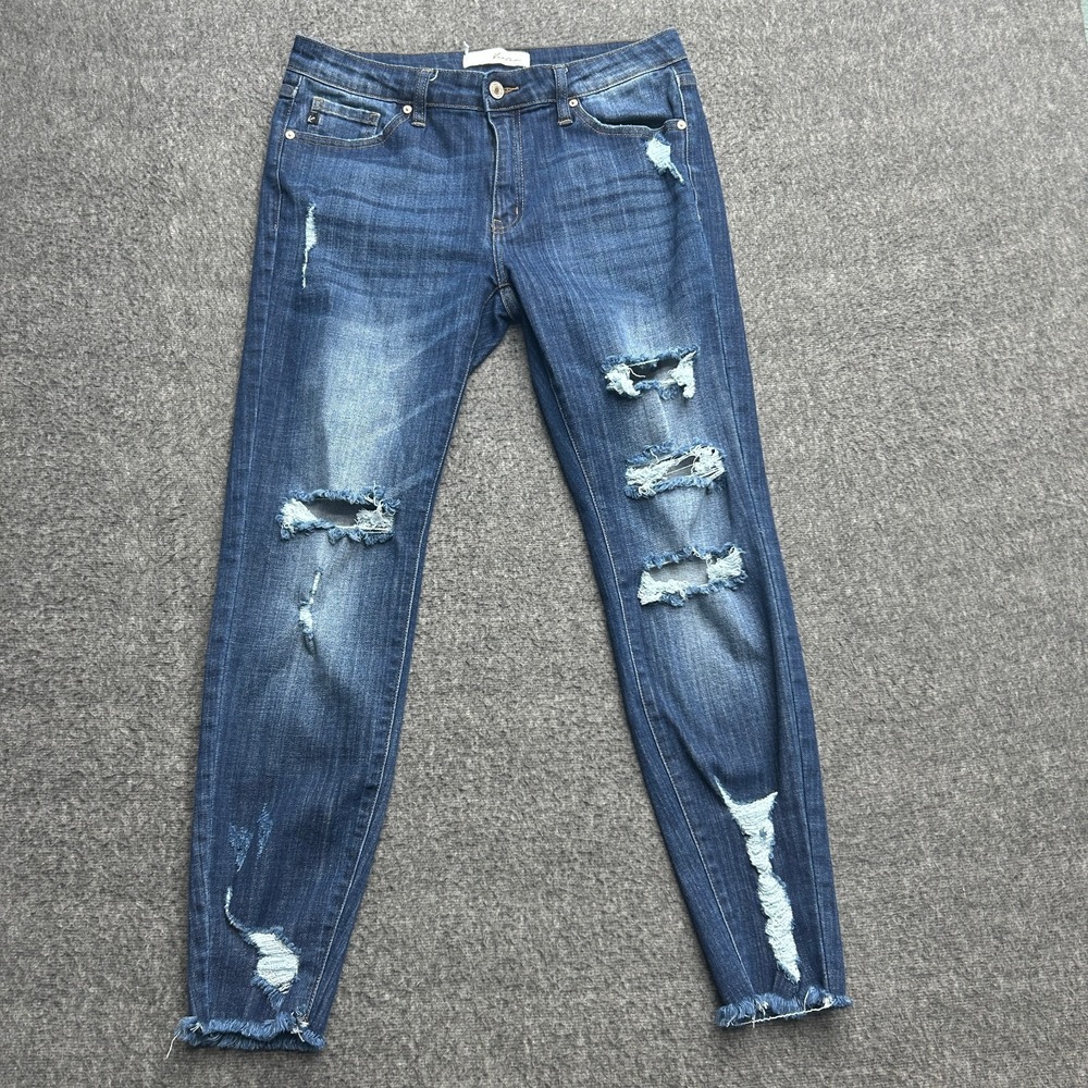Kanca Jeans Size 29 Ankle Skinny Distressed Womens Dark Denim